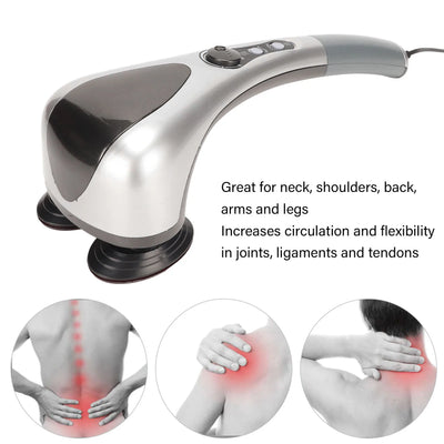 Handheld Back Massager Comfortable Household Double Node Handheld Shoulders Leg Foot Massage Device Handheld Leg Massage Device