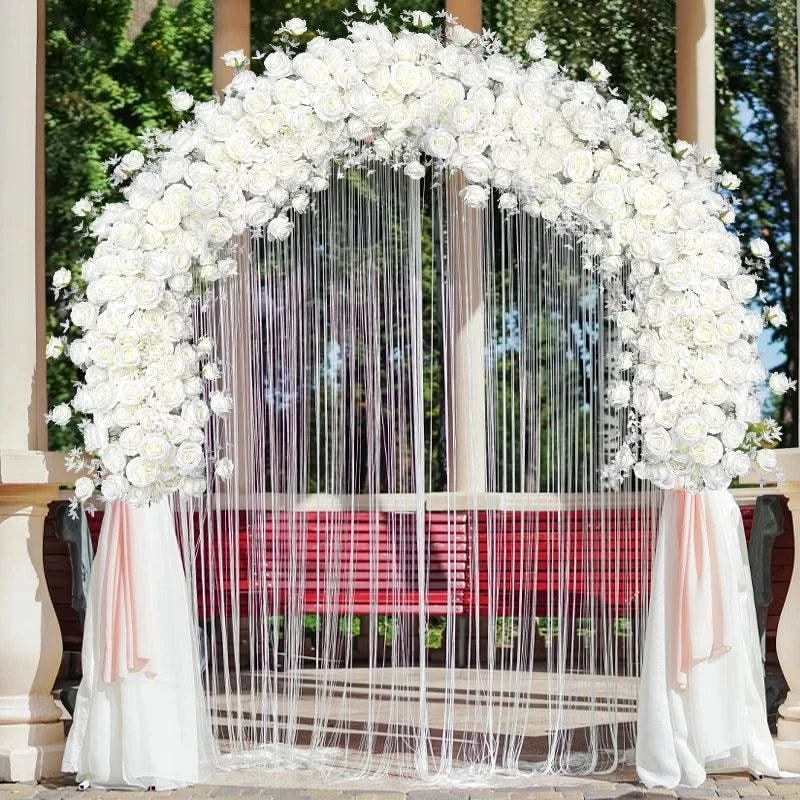 90CM White Rose Flower RowDecor Wedding Party Dress