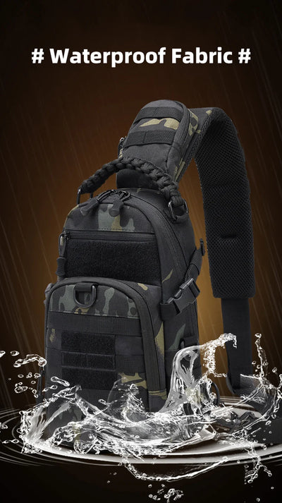 Men's Camping Chest Bag Tactical Sports Shoulder Outdoor Fanny Pack Hiking Climbing Cycling Fishing MOLLE System Sling Bags