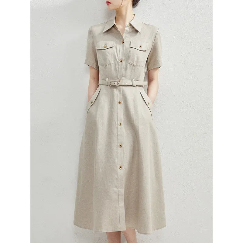 High-end Dress for Women in Summer Niche Design French Light Luxury Temperament Slim Work Shirt Skirt Skirt