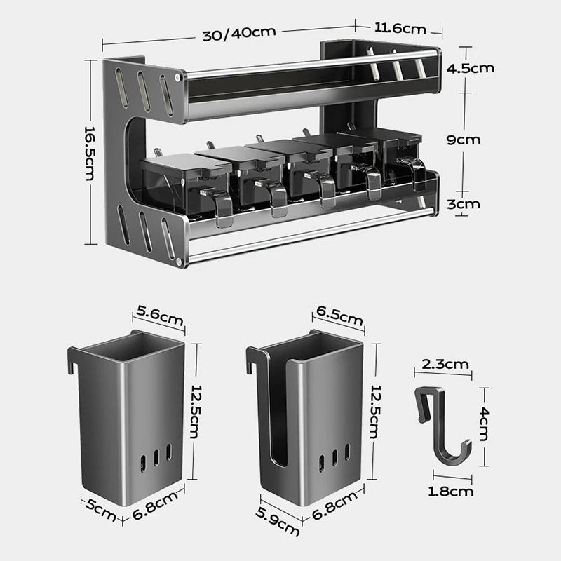 Kitchen Spice Racks Home Kitchen  Cabinet Seasoning Holder Cutlery Holder Modern Multifunction Organizers Shelves Removable