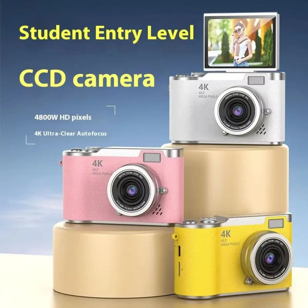 High-Definition HD Digital Camera 4K 48MP 8X Digital Zoom Video Camcorder CCD with Hanging Straps Flip Screen