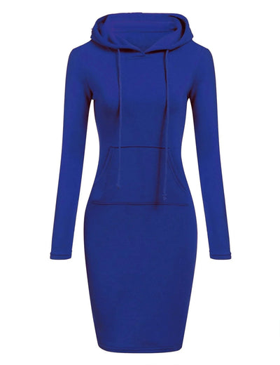 Ladies Autumn Attire Women's Hooded Dresses Hoodie - Style Sweatshirt Dresses for Women Tops in Ladies Clothing