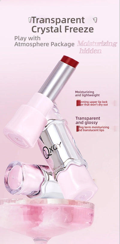 QXQY GLOSSY JELLY LIPSTICK - Mirror Shine, Moisturizing & Long Lasting, Nude Lip Gloss for Plump Brightening Lips (No Makeup Loo