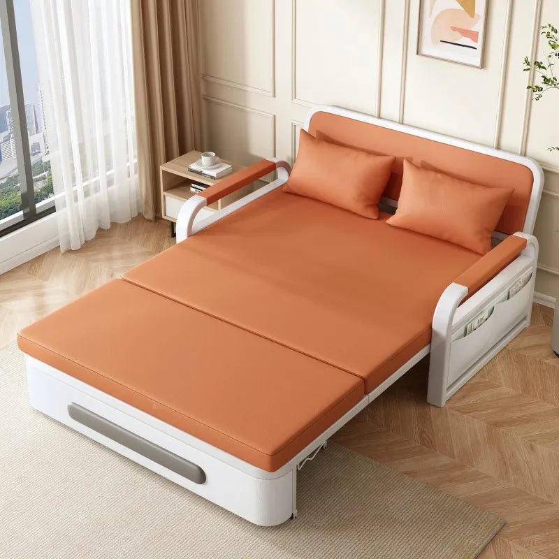 Wide 108cm Single person Bed Apartment Bedroom Living Room Folding 5cm sponge+2cm latex Telescopic Home Sofa Bed Dual-Purpose