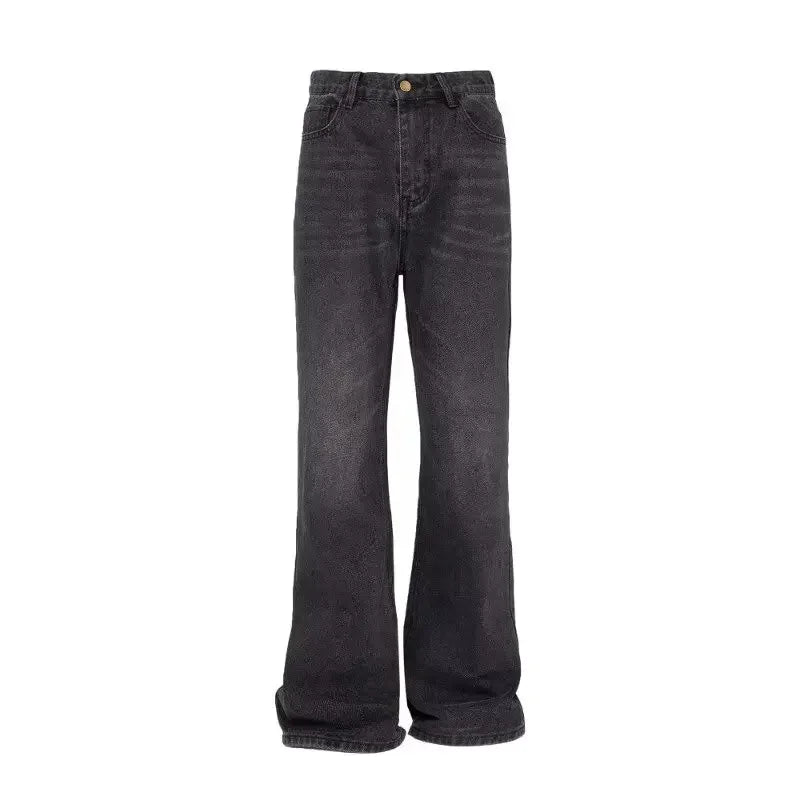 Washed Old Black and Gray Jeans Men's Trendy Brand Loose Straight-tipped Trousers Mens Jeans for Man Clothes Top Shorts Jorts
