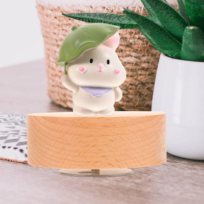 100Mm Wooden Rotating Music Box Base Diy Musical Box Accessory Replacement Part Craft Home Decor Gift Round Spinning Music Box