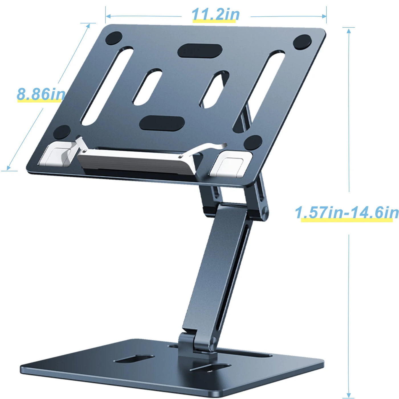 Aluminum Laptop Stand Height  Angle Adjustable Reading Stand with Foldable Base Notebook Desktop iPad Stand Tablet Stand Holder