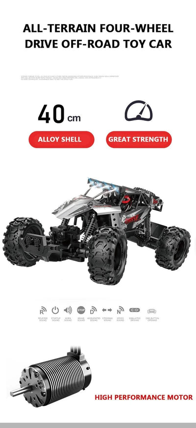 1:10 4WD RC Car With Led Lights Remote Control Cars Buggy Off Road 4x4 Radio Control Alloy Trucks Boys Toys for Chil