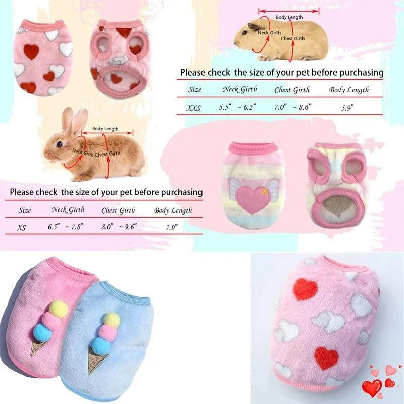 Rabbit Soft Fleece Guinea Pig Cosy Vest | Bunny Costume for Ferret Chihuahua Rabbit |Pet Clothes &Accessories