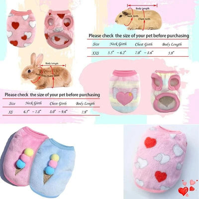 Rabbit Soft Fleece Guinea Pig Cosy Vest | Bunny Costume for Ferret Chihuahua Rabbit |Pet Clothes &Accessories