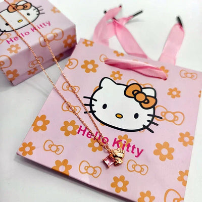 Sanrios Luxury Necklaces Anime Hellokitty Cinnamoroll Clavicle Chain Necklace for Women Jewelry Wedding Party Birthday Girl Gift