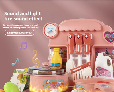 Simulated Kitchen Toys Kitchenware Lighting and Sounds Cooking Game Set Children Fun Educational Toy Educational Toys Boys Girls