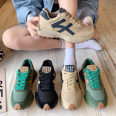 2025 Women Sneakers Platform Shoes New Fashion Leisure Light Anti-slip Black Running Shoe Fashion Designer Women Shoes