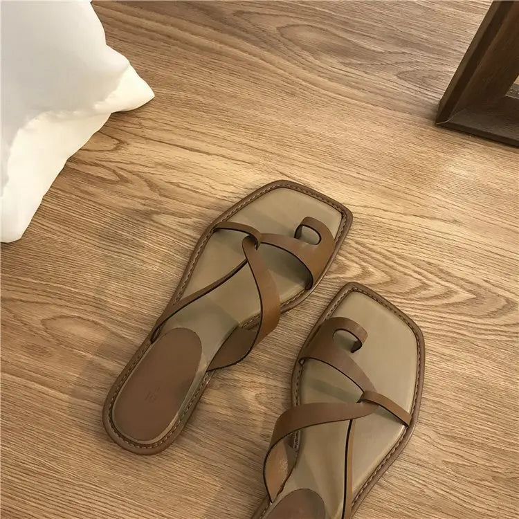 Women's Sandals Summer New 2024 Women Casual Flat Shoes Outdoor Clip Toe Flip Flops Women Beach Non-slip Sandals