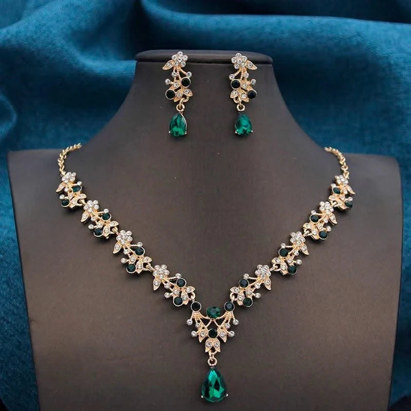 Wedding Tiaras, Bridal Set Costume Accessories, Jewellery Sets for Women 3 Pcs Necklace, Earrings and Crown