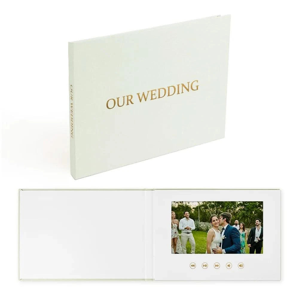 Linen Bound Video Book Wedding Video Album Up to 3 hours of video