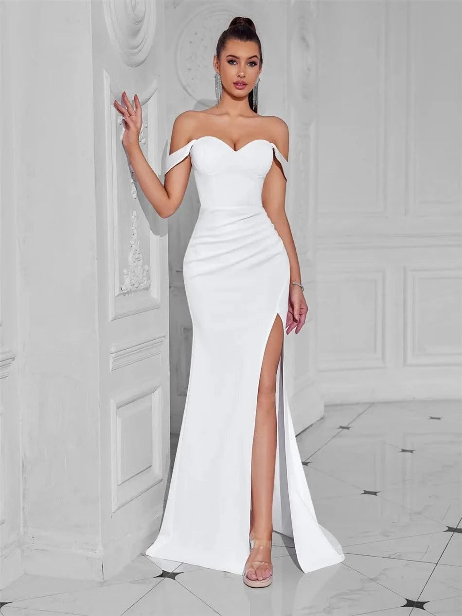 Cocktail Dress For Women Off Shoulder Sexy Floor Length Party Evening Night Outfit Club Formal Wedding Guest Maxi Gala Vestidos