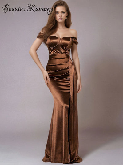 Sexy slip corset prom evening dresses for women 2025 elegant luxury birthday party dress bodycon maxi satin summer dress vestido