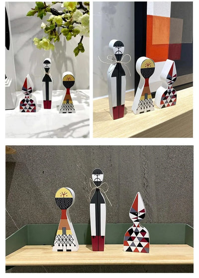 Home Decor Living Room Kawaii Accessory Sculptures & Figurines Character Shapes Adorable Wood Handcrafted Europe Household Items