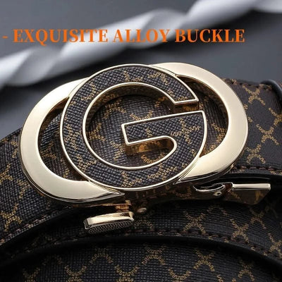 Men's Genuine Leather Belt With Automatic "G" Buckle - Fashionable Business Casual Style