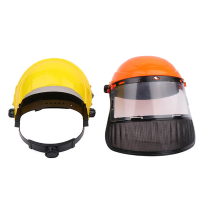 Safety Helmet Hat with Full Face Mesh Protective Mask for Garden Grass Trimmer Logging Brush Cutter Forestry Protection