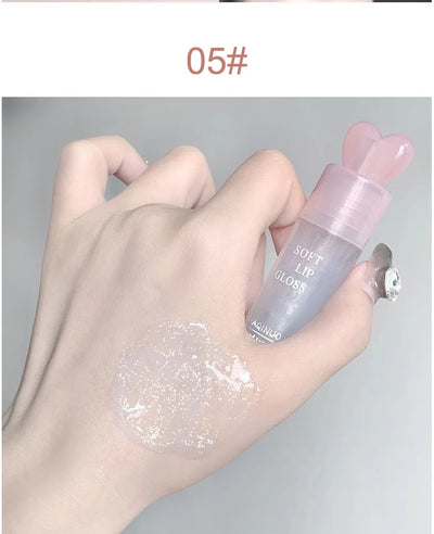 Moisturizing Lip Honey with Pearlescent Glitter - Nourishing Lip Care Oil for a Dewy, Water-Light Shine - Perfect for Stacking a