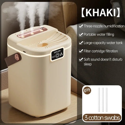 Air Humidifier 3 Nozzles USB Cool Mist Diffuser 2000ml Large Capacity for Home Bedroom Office Desk Top Fill Quiet Aromatherapy