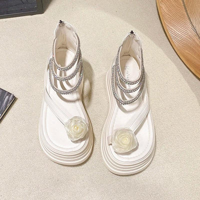 2025 Designers Women Summer Sandals Open Toe 8CM Platform Wedge Sneakers Women Casual Shoes Beach Sandálias Das Mulheres - Elanique