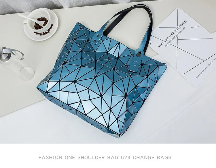 New Luxury Handbags Women Bags Designer Beach Large Tote Hologram Shoulder Bag Sac A Main Geometric Bag Bolsa Feminina Silver