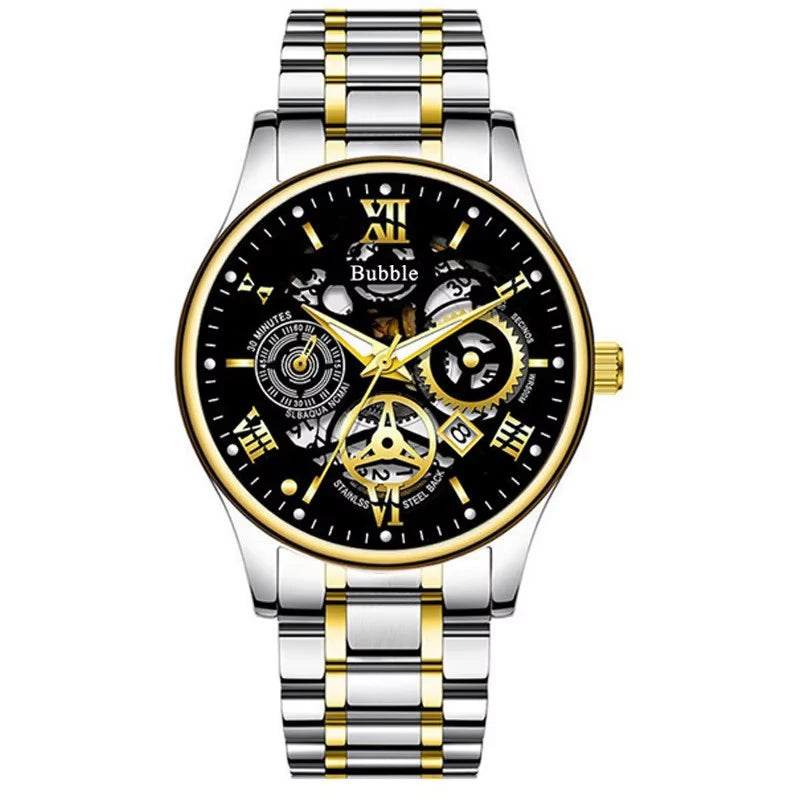 UTHAI Watch For Men Trendy High end Light Luxury Versatile Quartz Watches Waterproof Roman Hollow Relogio Masculino V009