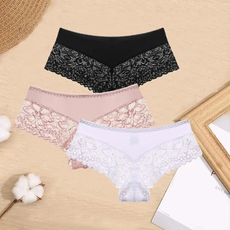 3 Pieces Women's Boxers Sexy Lace Seamless Female Underwear Perpective Panties for Women Boyshorts Fashion Boxer Briefs Lingerie