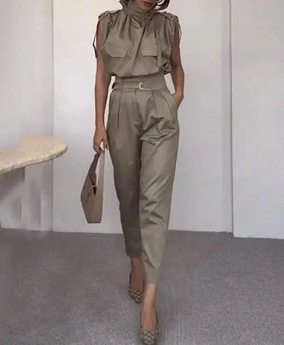Summer Outfits for Women 2024 Two Pieces Set Fashion Casual Solid Loose Pants Two Piece Set Temperament Commuting