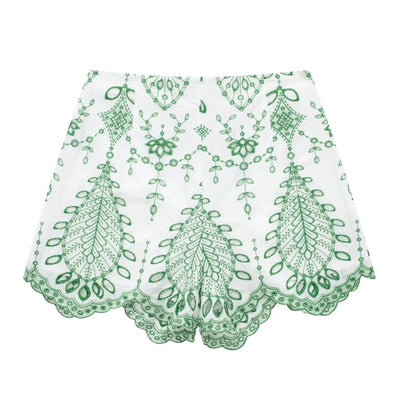 Woman 2 Pieces Shorts Sets 2024 New Fashion Embroidery Short Blouse Summer Women Suit Shorts Two Piece Set Womens Outfits