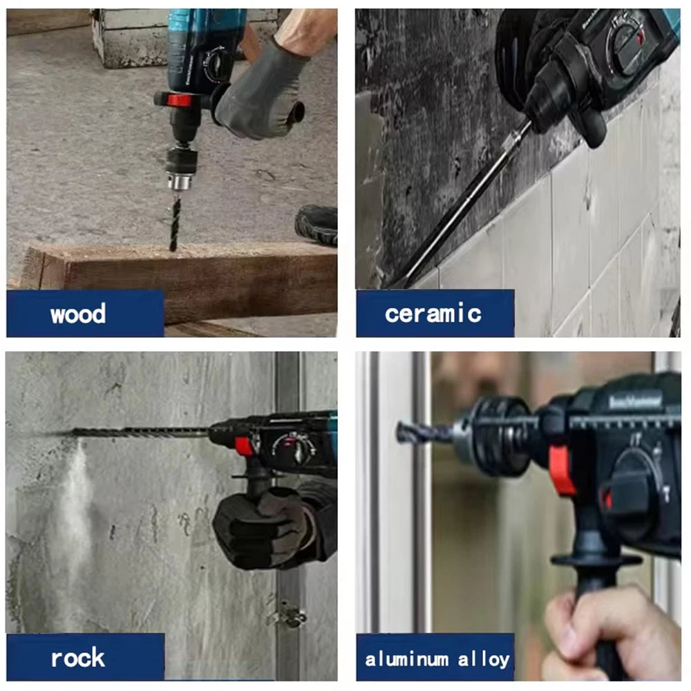 26MM Brushless Electric Hammer Drill Multifunctional Rotary Cordless Rechargeable Power Tools Fit MA KITA/Dewalt 18V Battery