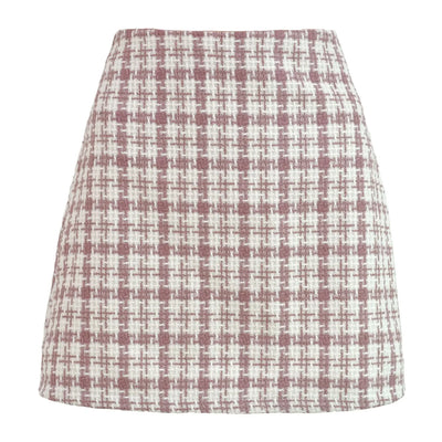 Women Ruffle Pleated Skirts Summer High Elastic Waist Plaid Zipper Skirt LDY-WW6615