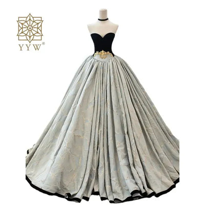 Luxury Dress For Women Ladies Sleeveless Elegant Wedding Ball Gown Ceremony Party Stain Banquet Vestido Red Carpet Ceremony Gown