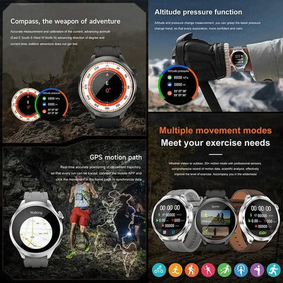 2025 New For HUAWEI High-end Sports Smart Bracelet Men GPS NFC 1.85 AMOLED Screen Compass Waterproof Bluetooth Call Smartwatches - Elanique