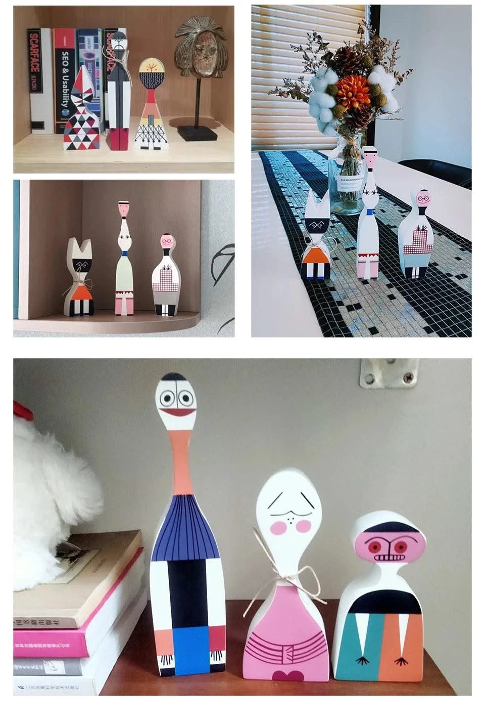 Home Decor Living Room Kawaii Accessory Sculptures & Figurines Character Shapes Adorable Wood Handcrafted Europe Household Items