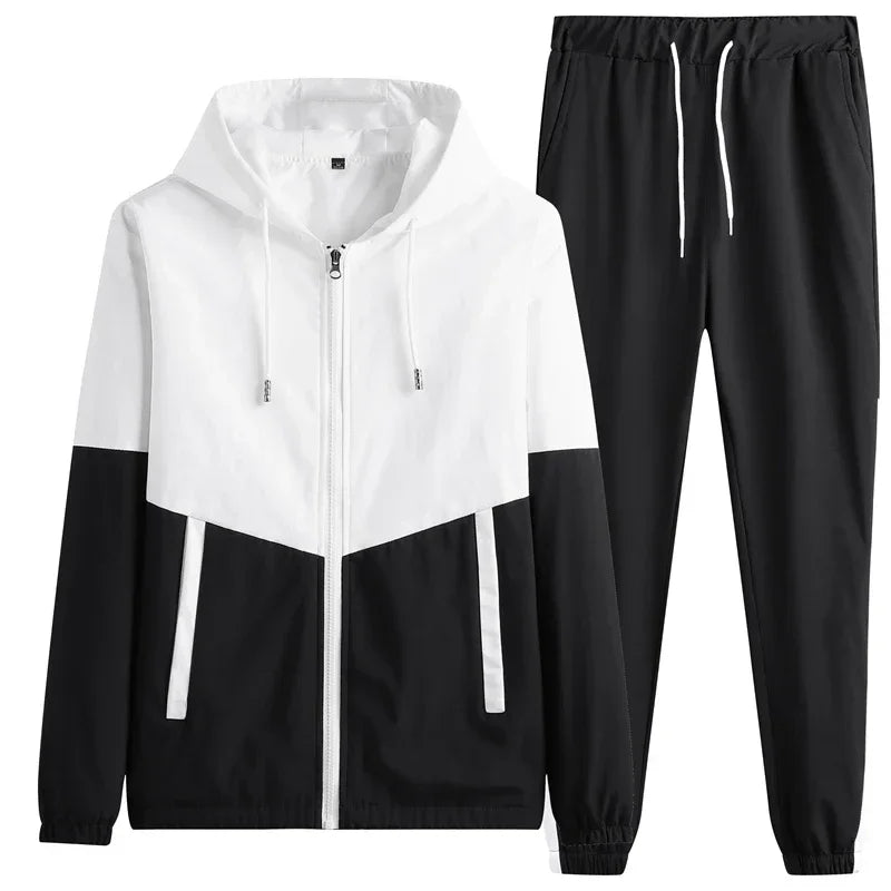 Men Casual Joggers Hooded Sportswear Jackets Pants 2 Piece Sets HipHop Running Sports Suit Tracksuit Sweatpants Hoodies Colombia