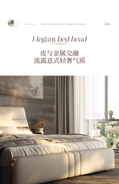 Luxury Double Bed Modern Sofa Design Simple Princess Sleeping Massage Bed Leather Headboards Muebles Lounge Suite Furniture