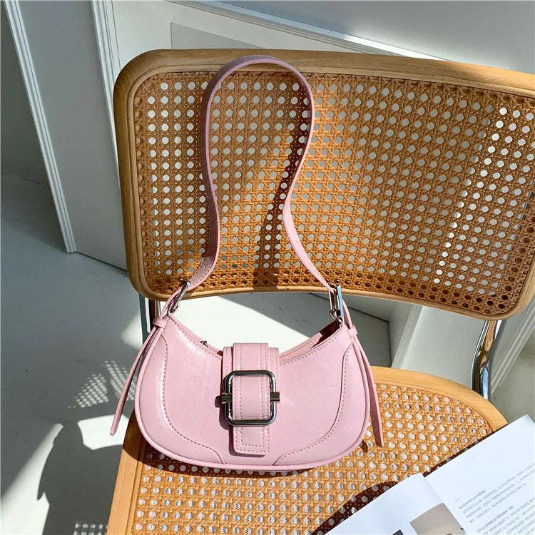 Fashion Handbags For Women Half-moon Leather Hasp lady Shoulder Crossbody Bag Luxury Designer Ladies Underarm Bags Hobo coffee