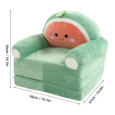 Kids Foldable Sofa Bed Cartoon Foldable Kids Sofa Soft Cute Shape 2 in 1 Wide Armrest Washable Humanize for Bedroom