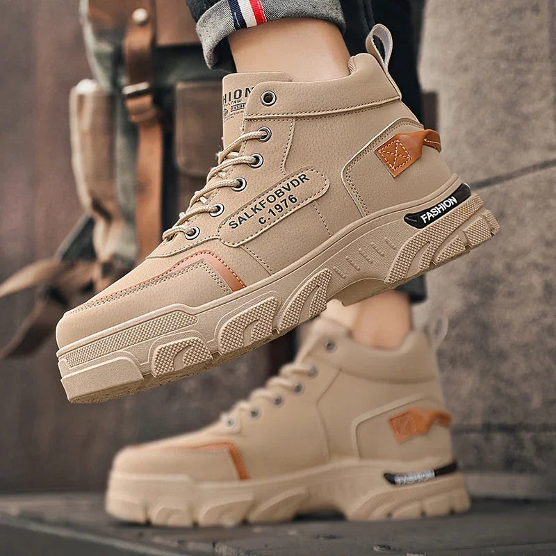 Men's Boots Are Durable, Anti-slip, Fashionable and Trendy New Low-top PU Leather High-quality Outdoor Mountaineering Work Boots