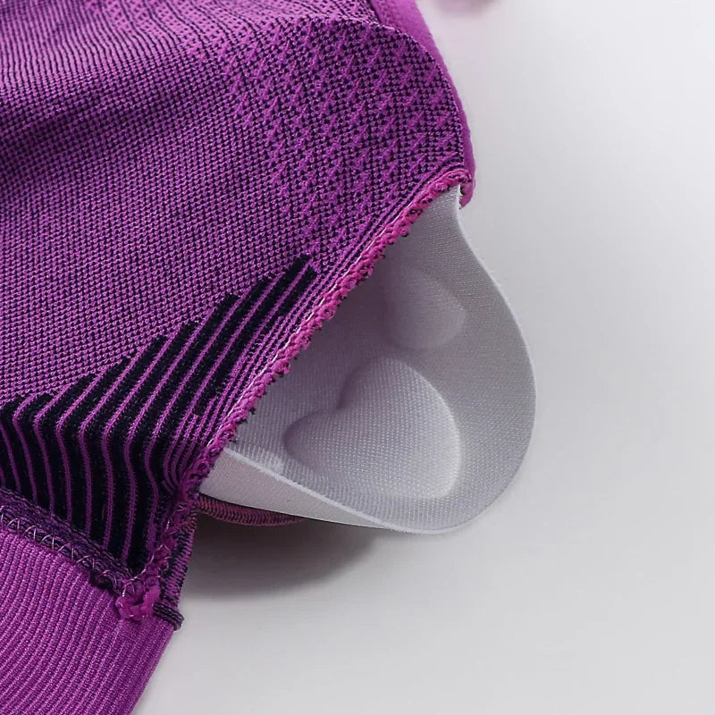 Women Breathable Sports Bra Absorb Sweat Shockproof Padded Gym Running Fitness Double Layer Seamless Yoga Sports Bra Underwear