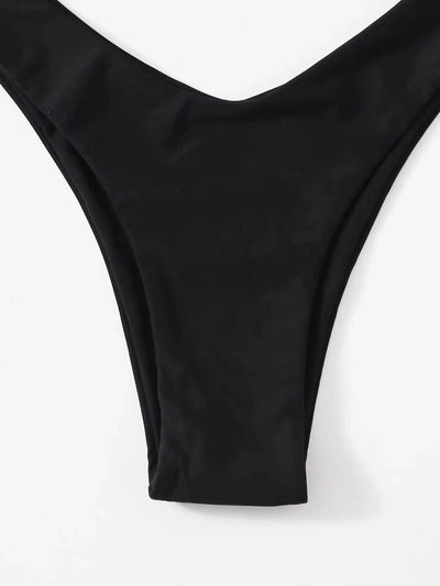 OIINAA Bathing Suit Women Solid Sexy Swimsuit Bow Tie Drawstring Lace Up Summer Bikini Set Two-pieces Beachwear Thong Biquinis