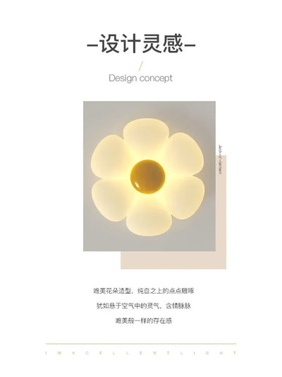 2023 New Living Room Light Romantic Warm Net Popular Cream Wind Flower Master Bedroom Lamp