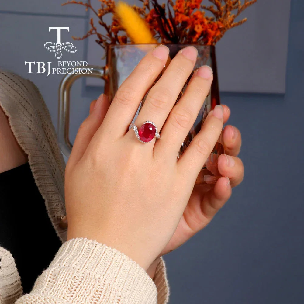 Luxury Natural filled Ruby Ring 925 Sterling Silver elegant fashion women wedding & Banquet & anniversary gift
