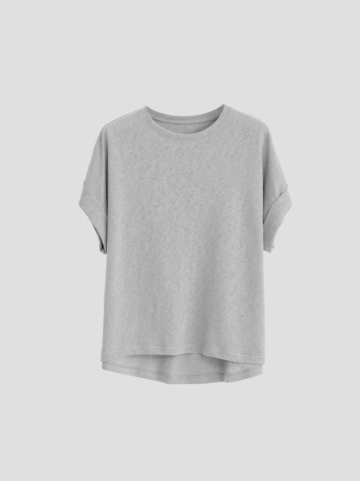 Women T Shirt Short Sleeve Cotton Linen Tops Crew Neck Oversize Dolman Plain Tees Spring Summer
