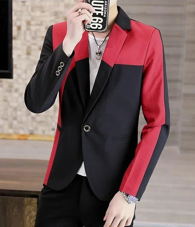 Thin Male Blazer Coat Short Cropped Men's Suit Jackets Slim Fit Single Breasted Luxury Designer High Quality Summer Casual 2024
